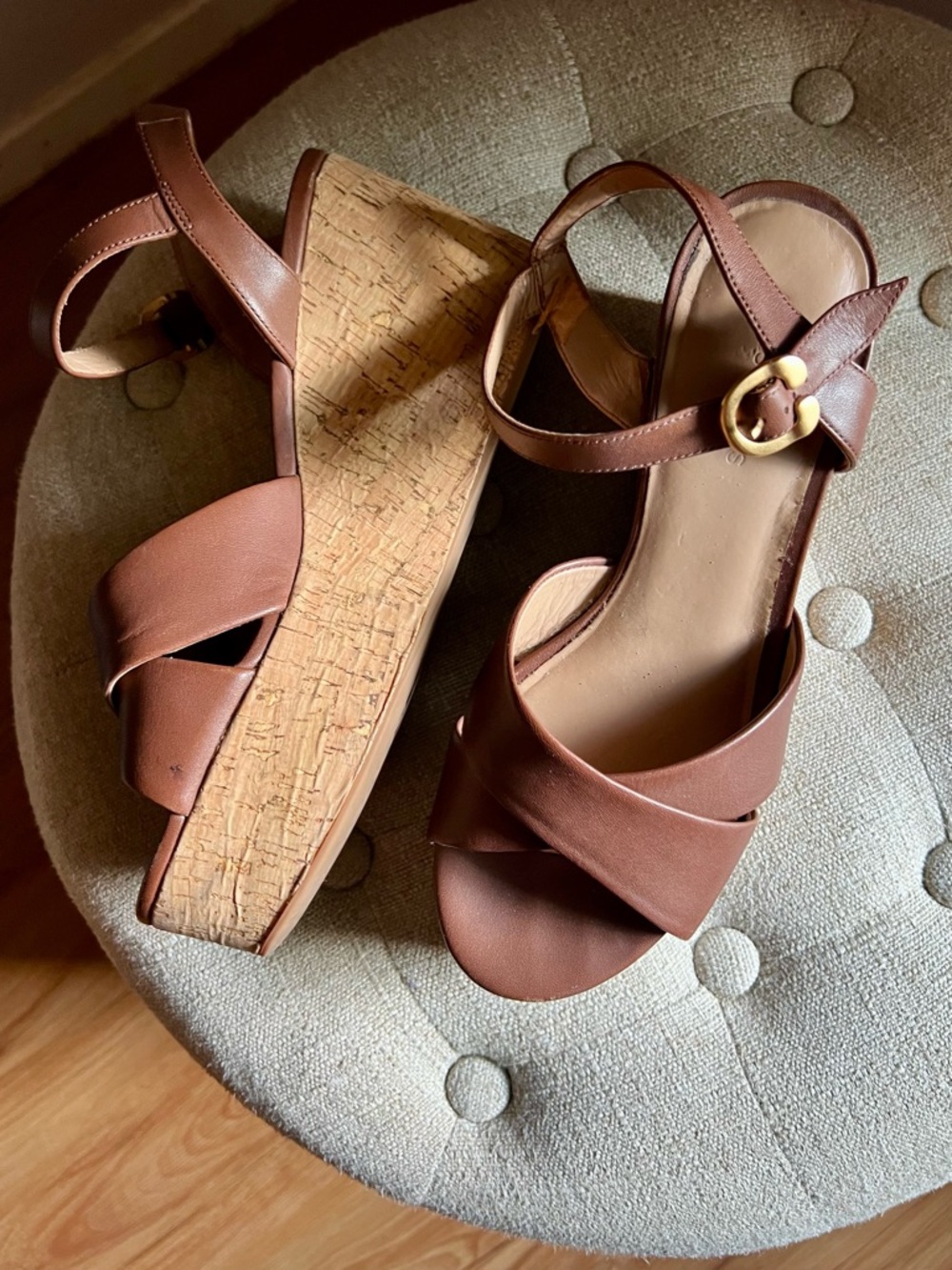Elegant Clark’s Cork Platform Sandals | Vintage-Inspired Summer Style Size 8